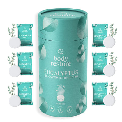 Pastilles effervescentes pour douche à l'eucalyptus - Coffret cadeau 6 pièces