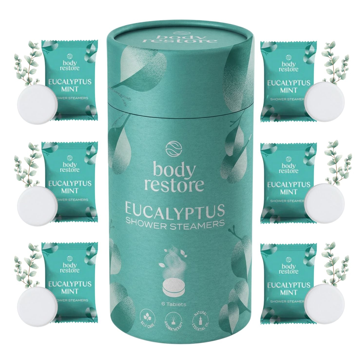 Pastilles effervescentes pour douche à l'eucalyptus - Coffret cadeau 6 pièces