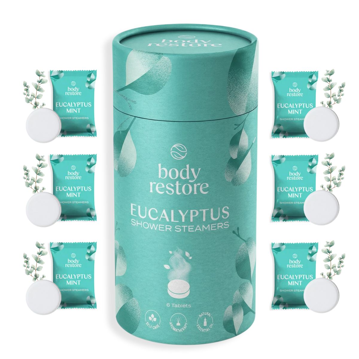 Pastilles effervescentes pour douche à l'eucalyptus - Coffret cadeau 6 pièces