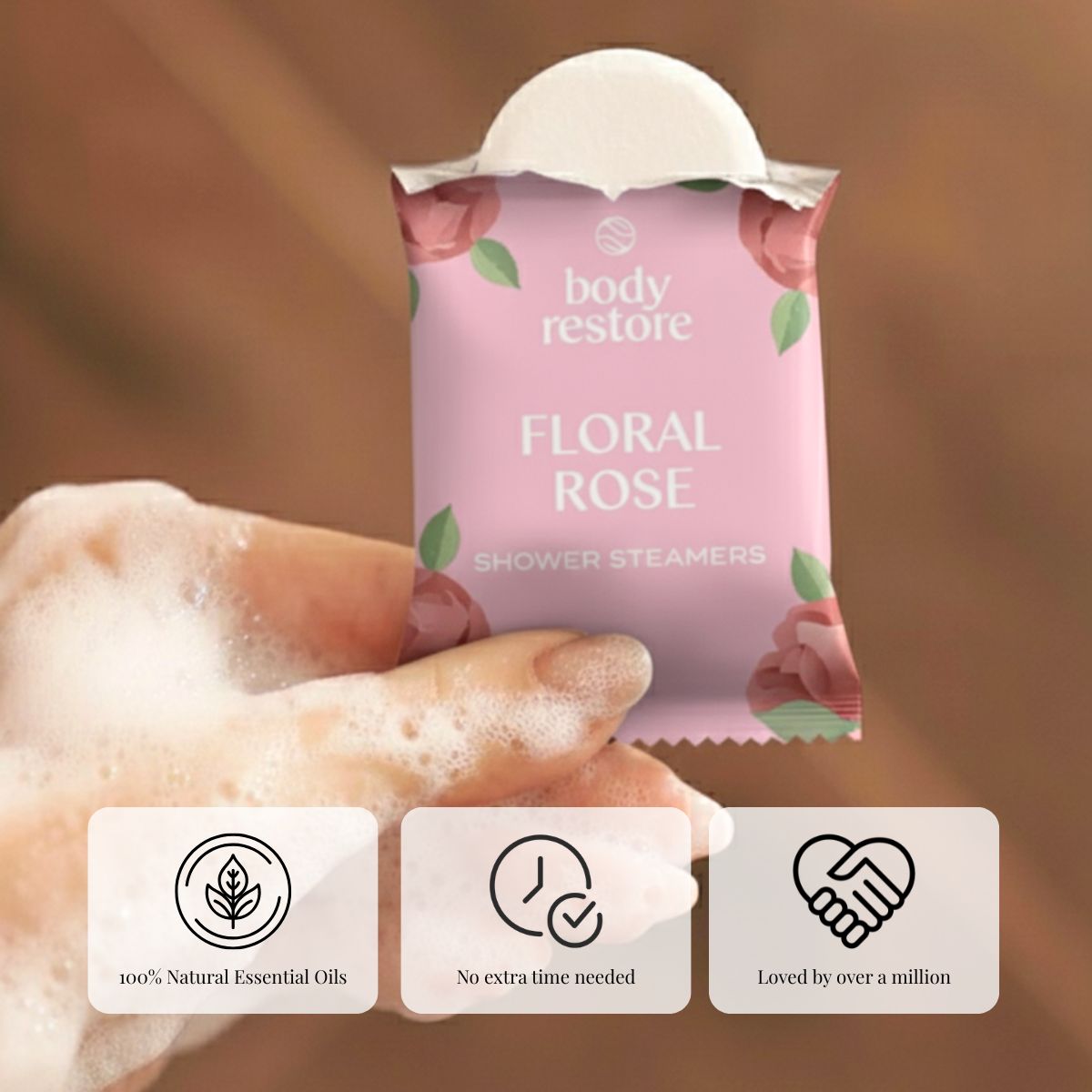 Pastilles de douche parfum rose florale - lot de 15