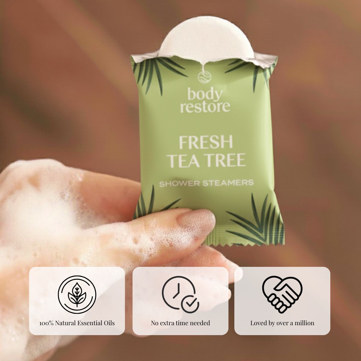 Pastilles effervescentes pour douche à l'arbre à thé - Lot de 15