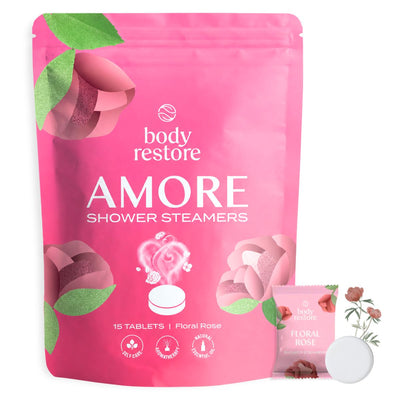 Pastilles de douche parfum rose florale - lot de 15