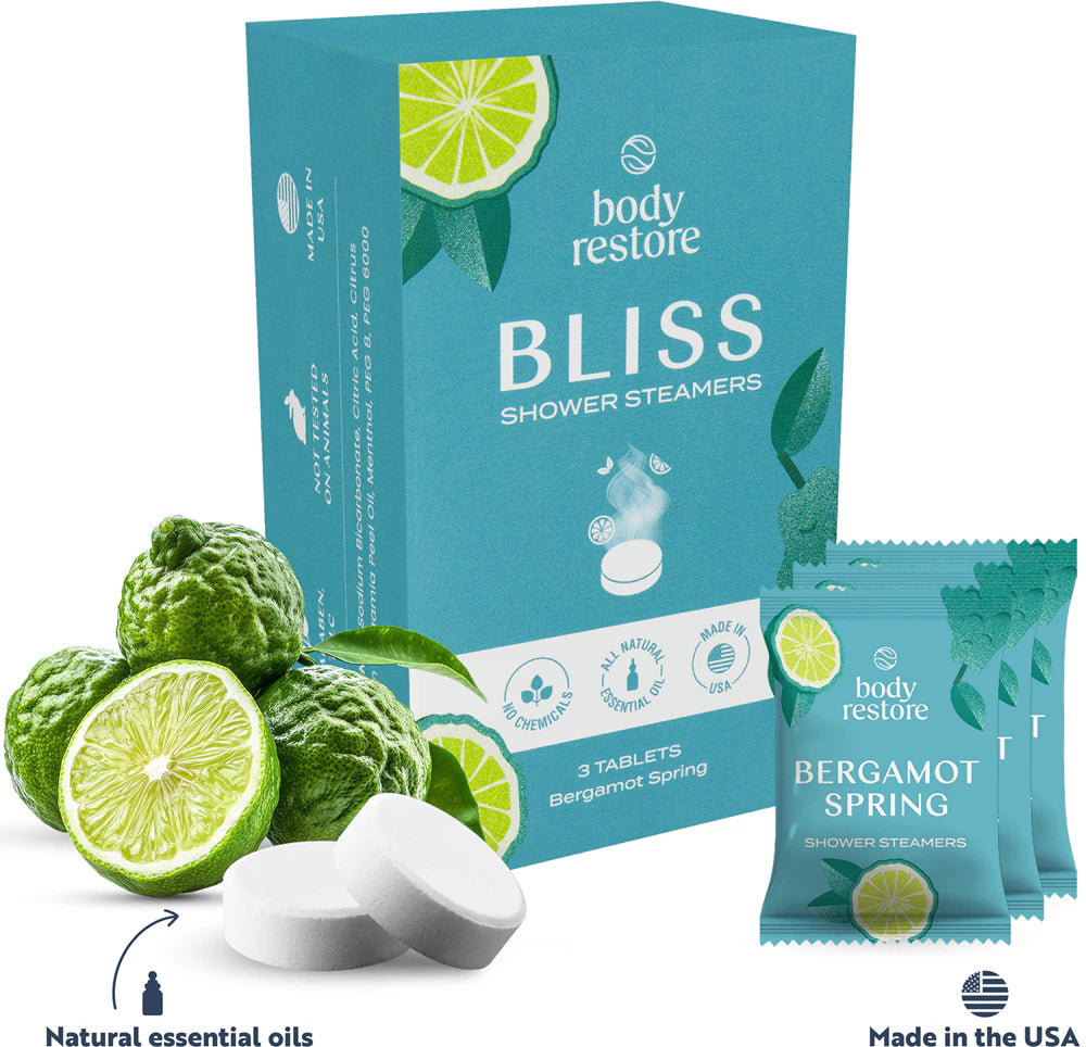 Pastilles effervescentes pour douche à la bergamote (lot de 3)