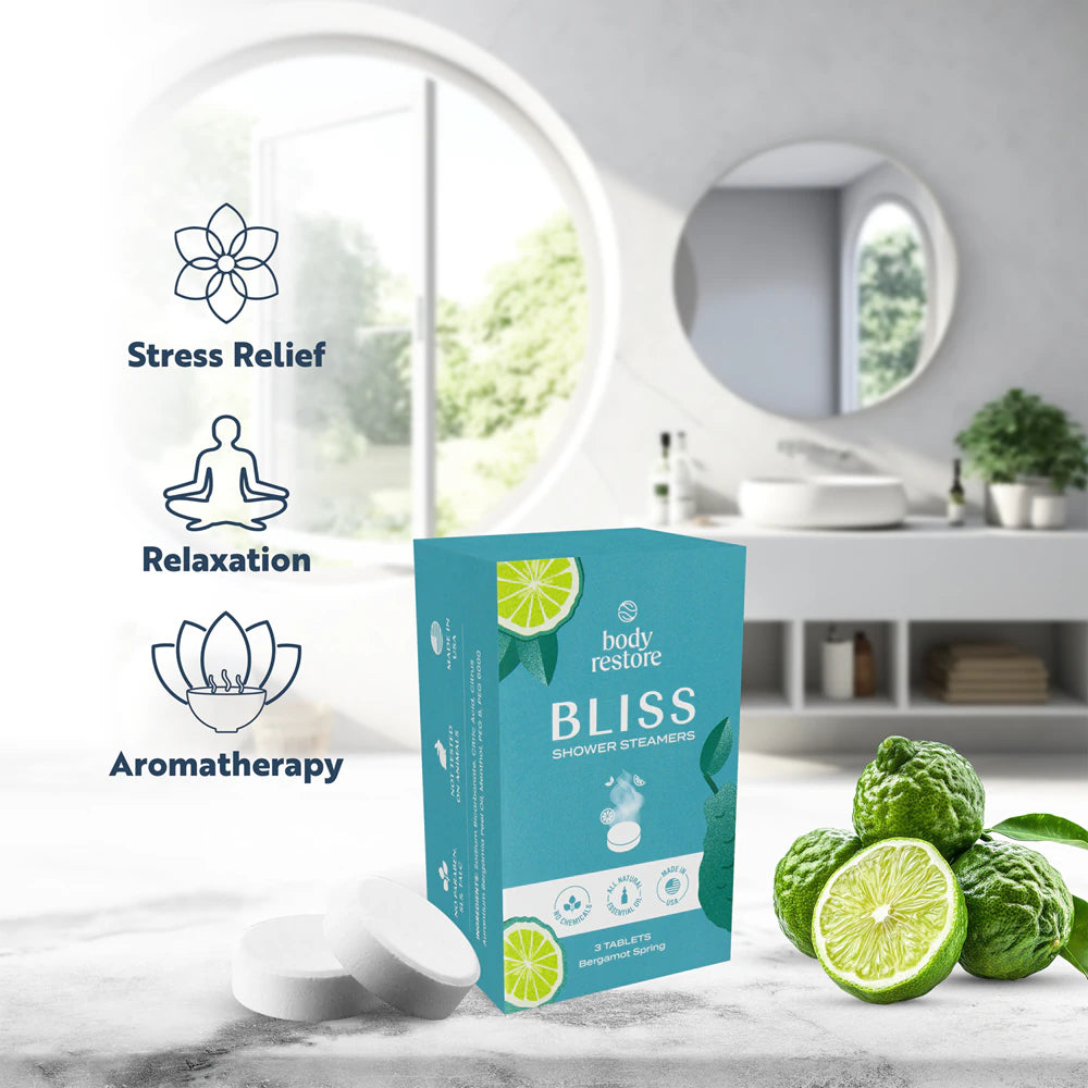 Pastilles effervescentes pour douche à la bergamote (lot de 3)