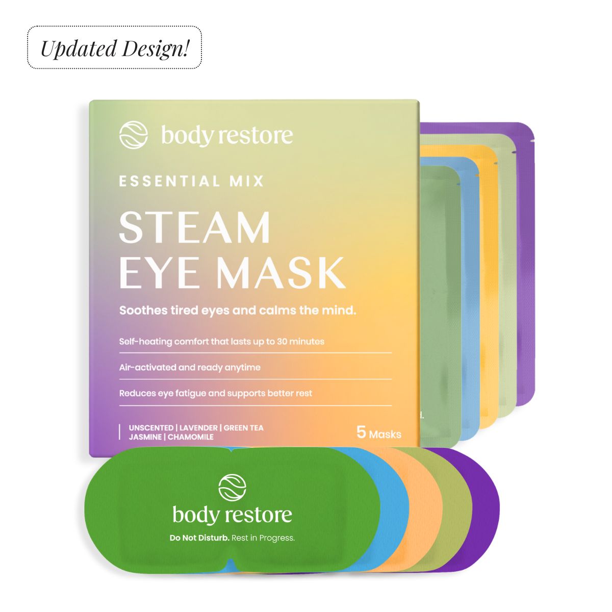 Variété de masques oculaires à vapeur - lot de 5