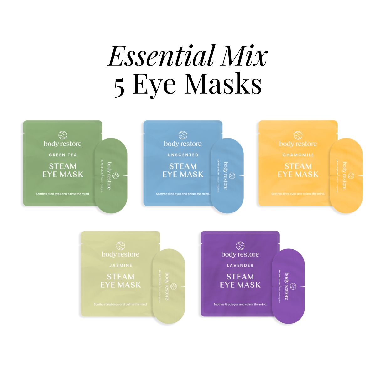Variété de masques oculaires à vapeur - lot de 5