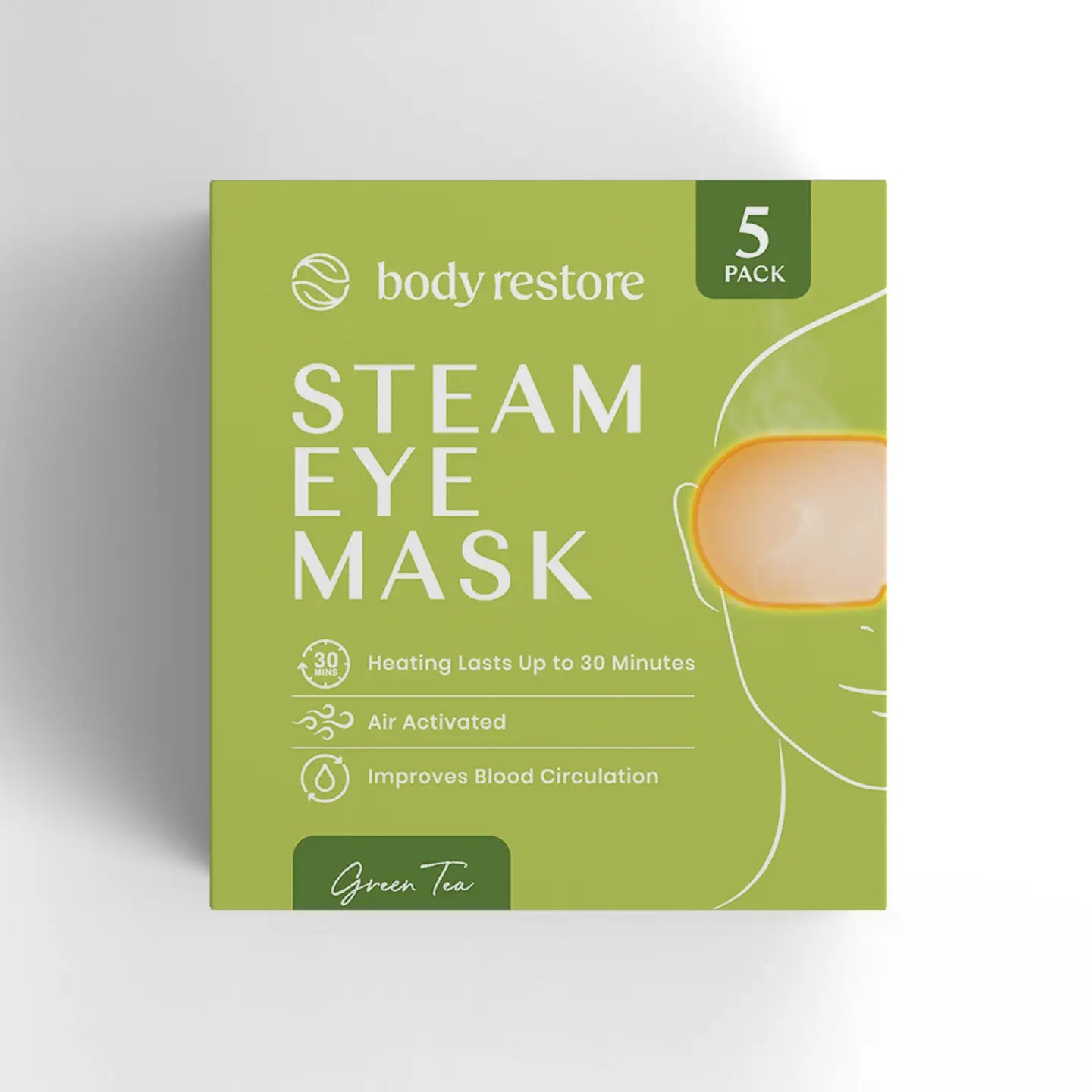Masques pour les yeux à la vapeur de thé vert - Lot de 5